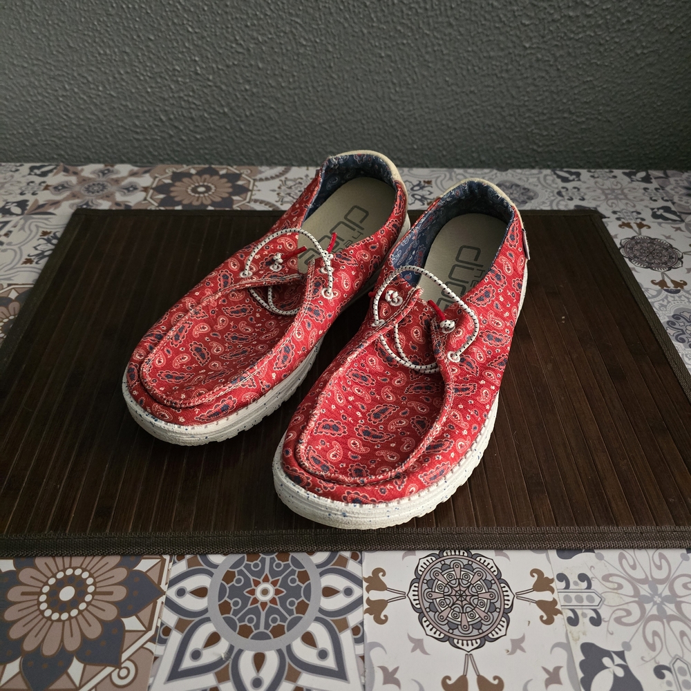 Heydude Red Paisley Woman's Shoes